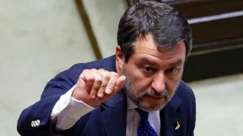 Italian Minister for Infrastructure and Deputy Prime Minister Matteo Salvini during a Question time at the Chamber of Deputies, Rome 16 July 2025. ANSA/FABIO FRUSTACI