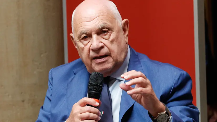 Il ministro della Giustizia Carlo Nordio al Tempio di Adriano durante l'evento 'Parlate di Mafia', Roma, 18 Luglio 2025. ANSA/GIUSEPPE LAMI