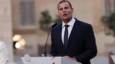 epa10890649 Malta's Prime Minister Robert Abela speaks as he takes part in a press conference at the 10th Summit of the Leaders of the Southern Countries of the European Union, in Valletta, Malta, 29 September 2023. The EU-Med9 meeting brings together the leaders or representatives of Spain, Portugal, France, Italy, Greece, Malta, Cyprus, Slovenia and Croatia. EPA/Domenic Aquilina
