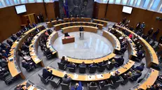 epa08267299 Leader of the Slovenian Democratic Party (SDS) Janez Jansa (C) speaks at a session of the Slovenian Parliament to elect prime minister-designate, in Ljubljana, Slovenia, 03 March 2020. Jansa received mandate of lawmakers to form a new government after Prime Minister Marjan Sarec resigned in January. Jansa has 15 days to form the government that will still need to be approved by the parliament. EPA/IGOR KUPLJENIK