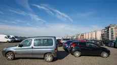 epa05866099 A general view of the parking lot where police have arrested a man on suspicion of planning to drive into a crowd in Antwerp, Belgium, 23 March 2017. According to media reports, the police in Antwerp allegedly have arrested a man on the suspicion of attempting to drive into a crowd with his car. Belgian security forces found a rifle as well as bladed weapons in the car, driven by a French national, prosecutors said. EPA/STEPHANIE LECOCQ