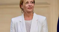La premier Giorgia Meloni durante la cerimonia di giuramento dei neoassunti del Sistema di informazione per la sicurezza della Repubblica, Roma 15 luglio 2025. FILIPPO ATTILI UFFICIO STAMPA PALAZZO CHIGI. +++FOTO DIFFUSA DALL'UFFICIO STAMPA - USARE SOLO PER ILLUSTRARE OGGI LA NOTIZIA INDICATA NEL TITOLO - NON ARCHIVIARE - NON VENDERE - NON USARE PER FINI NON GIORNALISTICI - NPK+++