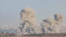 epa12234946 Smoke rises following an Israeli airstrike in the northern Gaza Strip near Beit Hanoun, as seen from the Israeli side of the border with the Gaza Strip in southern Israel, 13 July 2025. EPA/ABIR SULTAN