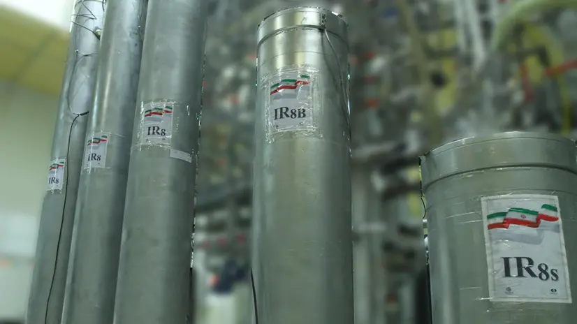 epa07972576 A handout photo made available by the Iran Atomic Energy Organization shows, new IR-8 centrifuges Natanz nuclear power plant, in the city of Natanz, in Isfahan province central Iran, 04 November 2019. Media reported that Salehi announced that Iran is working on faster centrifuges designed to substantially speed up the uranium enrichment process. The new devices IR-8 centrifuge used since September are ten times faster than the old IR-1 centrifuges, which operation has long been discontinued. EPA/Iran Atomic Energy Organization HO HANDOUT HANDOUT EDITORIAL USE ONLY/NO SALES