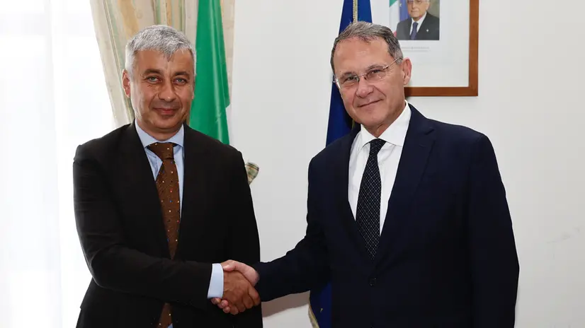 Il viceministro degli Esteri Edmondo Cirielli incontra l’ambasciatore di Armenia Vladimir Karapetyan, presso la Farnesina, Roma, 18 luglio 2025, ANSA/VINCENZO LIVIERI