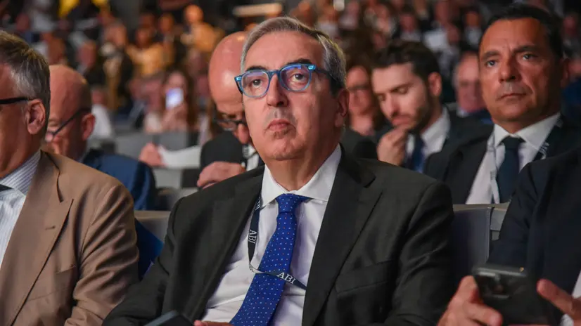 Maurizio Gasparri all’assemblea degli associati ABI 2025 all’Università Bocconi, Milano 11 Luglio 2025 ANSA/MATTEO CORNER