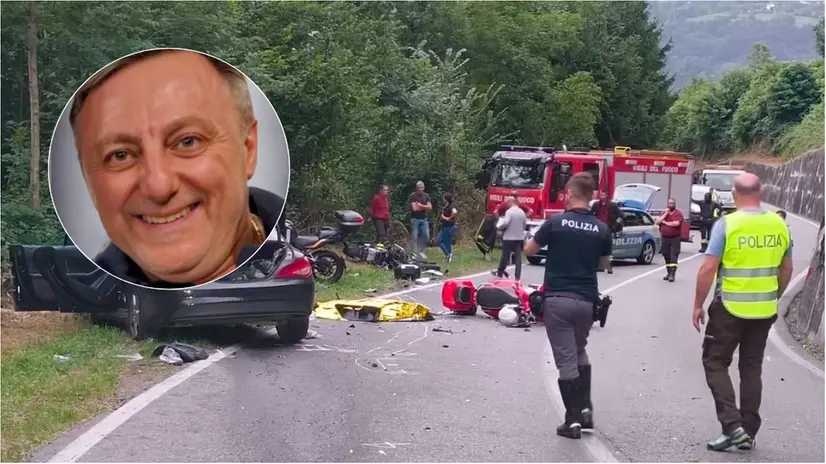 Edoardo Vezzoli e il luogo dell'incidente a Solto Collina