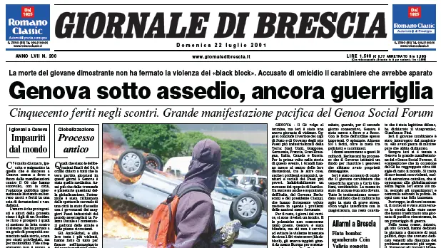 La pagina del 21 luglio 2001
