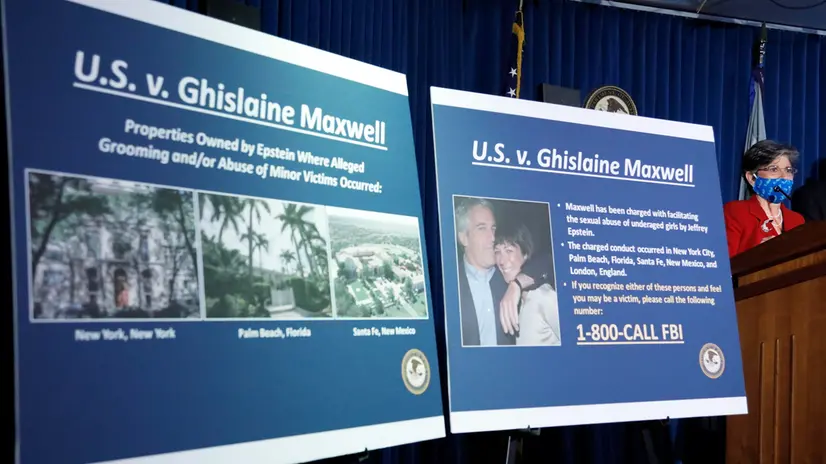 epa08523471 Acting United States Attorney for the Southern District of New York Audrey Strauss wearing a mask during a news conference to announce charges against Ghislaine Maxwell for her alleged role in the sexual exploitation and abuse of multiple minor girls by Jeffrey Epstein in New York, USA, 02 July 2020. EPA/JASON SZENES