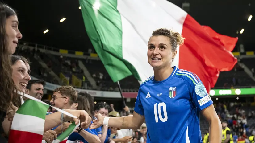 Cristiana Girelli contro la Spagna - Epa/Alessandro Della Valle