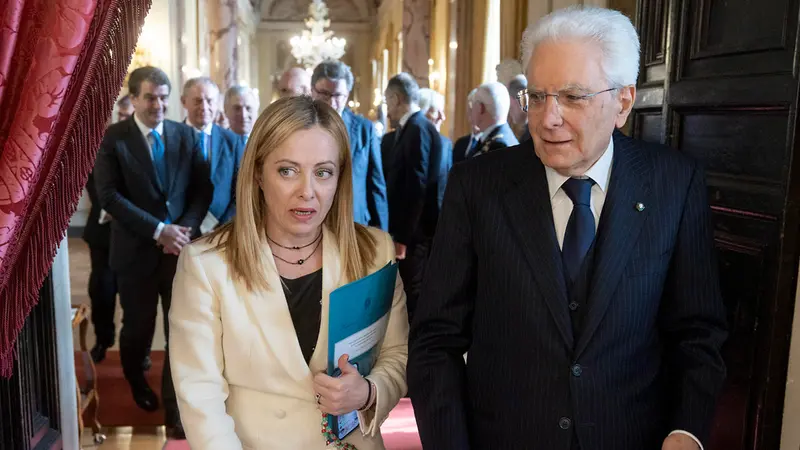 La premier Giorgia Meloni e il presidente della Repubblica Sergio Mattarella - Foto Ansa/Paolo Giandotti