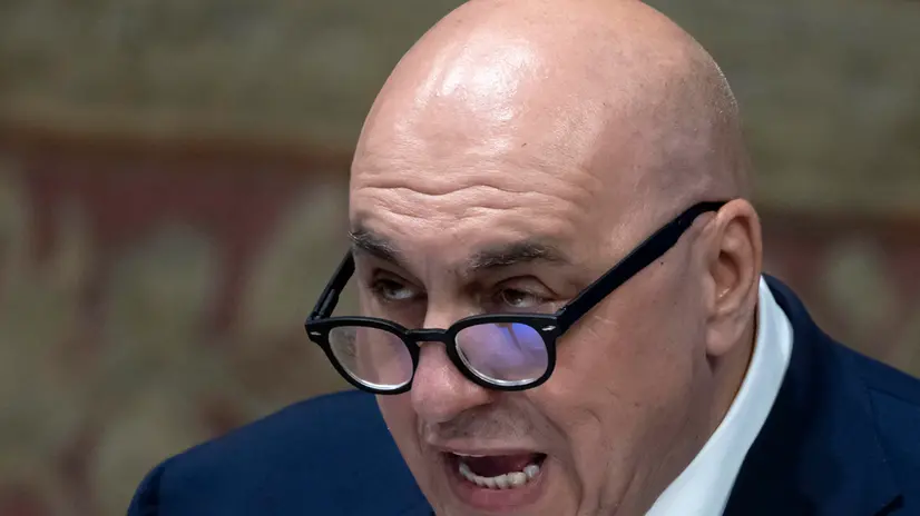 Il ministro della difesa Guido Crosetto, durante la presentazione del rapporto sulla sicurezza della fondazione Futuri Probabili. Roma, 16 giugno 2025 ANSA/MASSIMO PERCOSSI