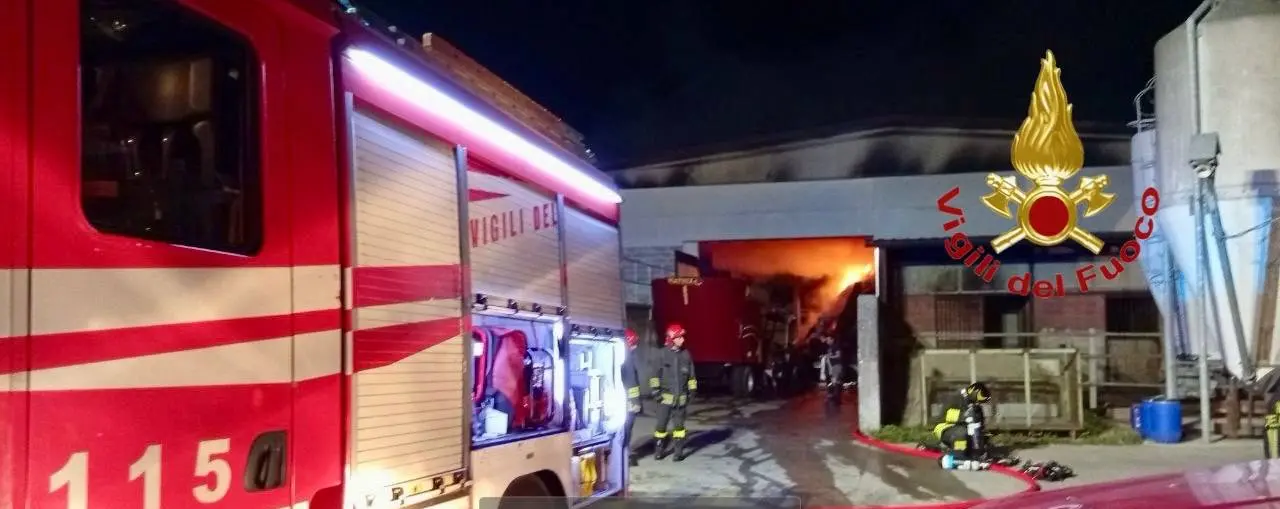 I Vigili del fuoco al lavoro a Travagliato