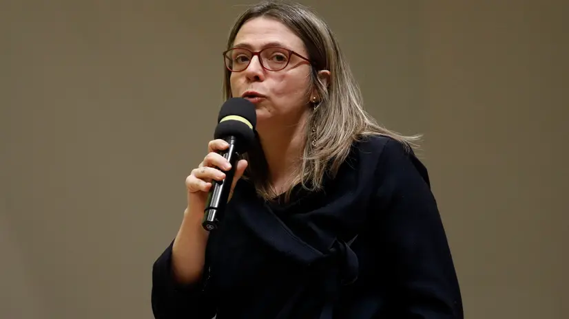 La vicesindaca di Milano Anna Scavuzzo partecipa all'evento "L'Europa che vogliamo", terzo appuntamento di Energia Popolare presso palazzo Lombardia a Milano, 10 marzo 2024. ANSA/MOURAD BALTI TOUATI