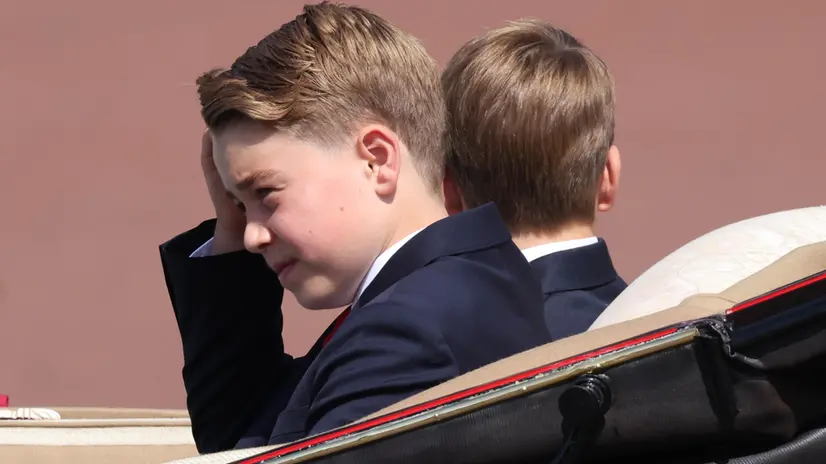 epa12174796 Britain’s Prince George (L) and Prince Louis (R) ride in a carriage during the Trooping the Colour ceremony in London, Britain, 14 June 2025. The King's birthday parade, traditionally known as Trooping the Colour, is a ceremonial military parade to celebrate the official birthday of the British sovereign. EPA/NEIL HALL