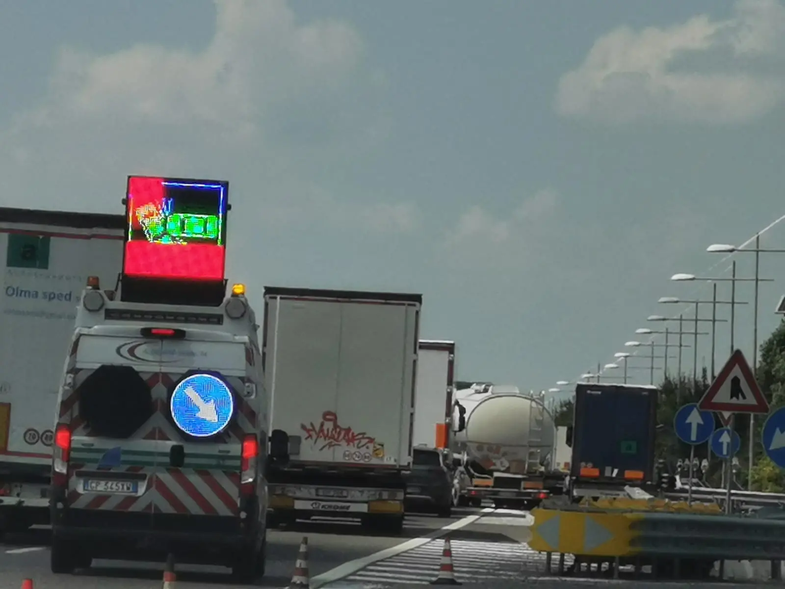 Traffico in tilt dopo l'incidente