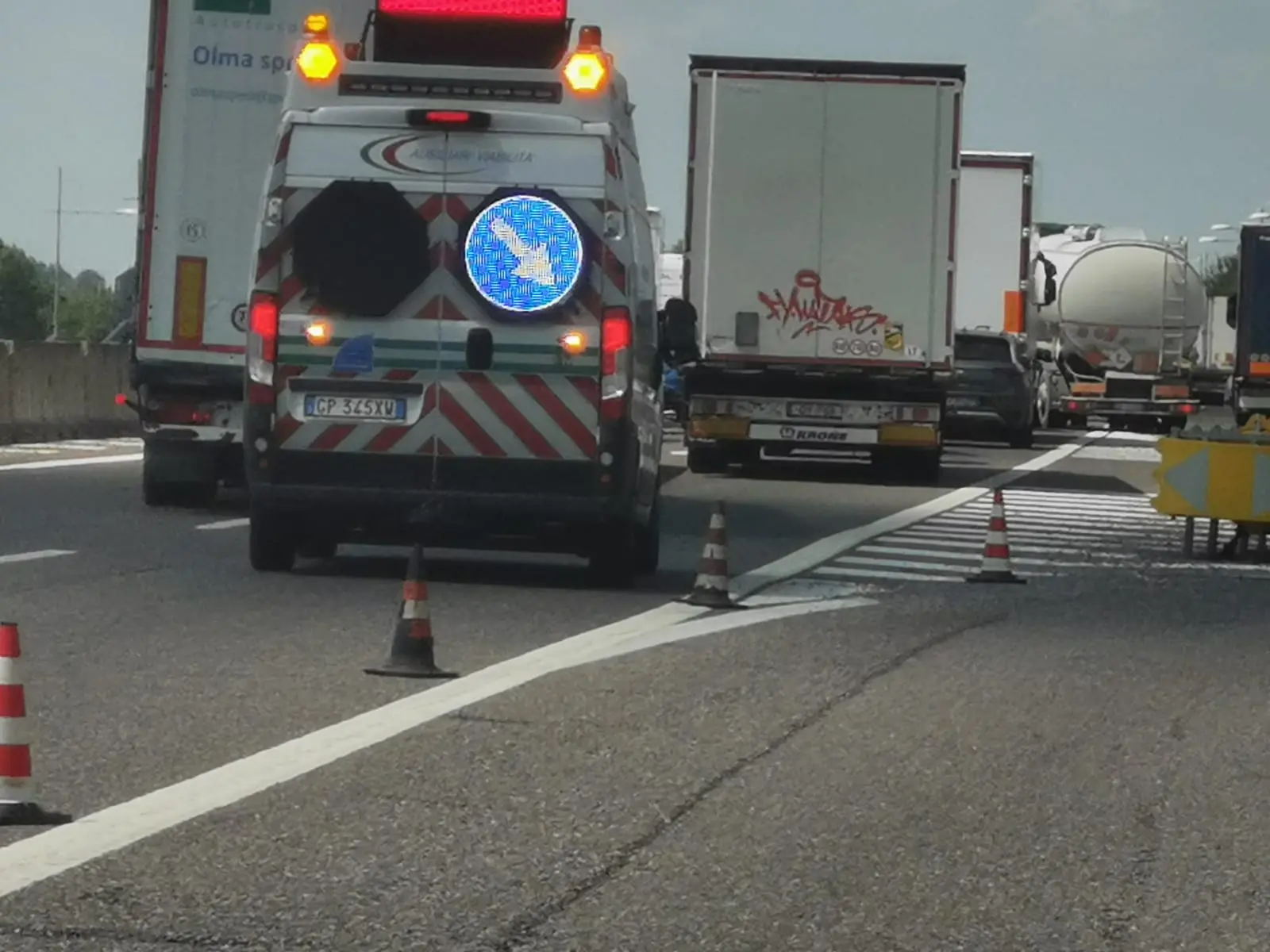 Traffico in tilt dopo l'incidente