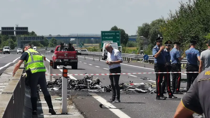 I resti dell'ultraleggero precipitato sulla Corda Molle