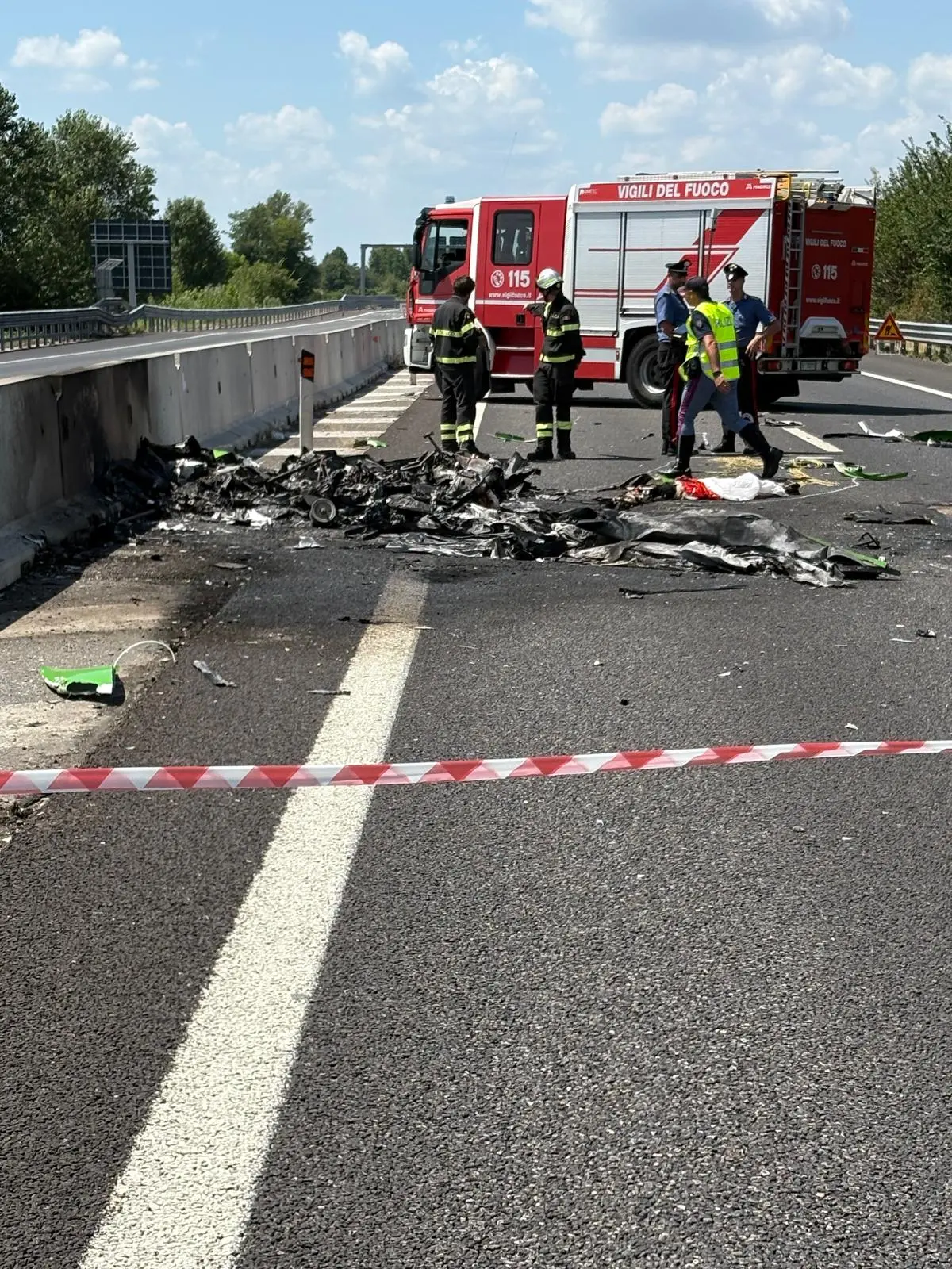 I resti dell'ultraleggero precipitato sulla Corda Molle