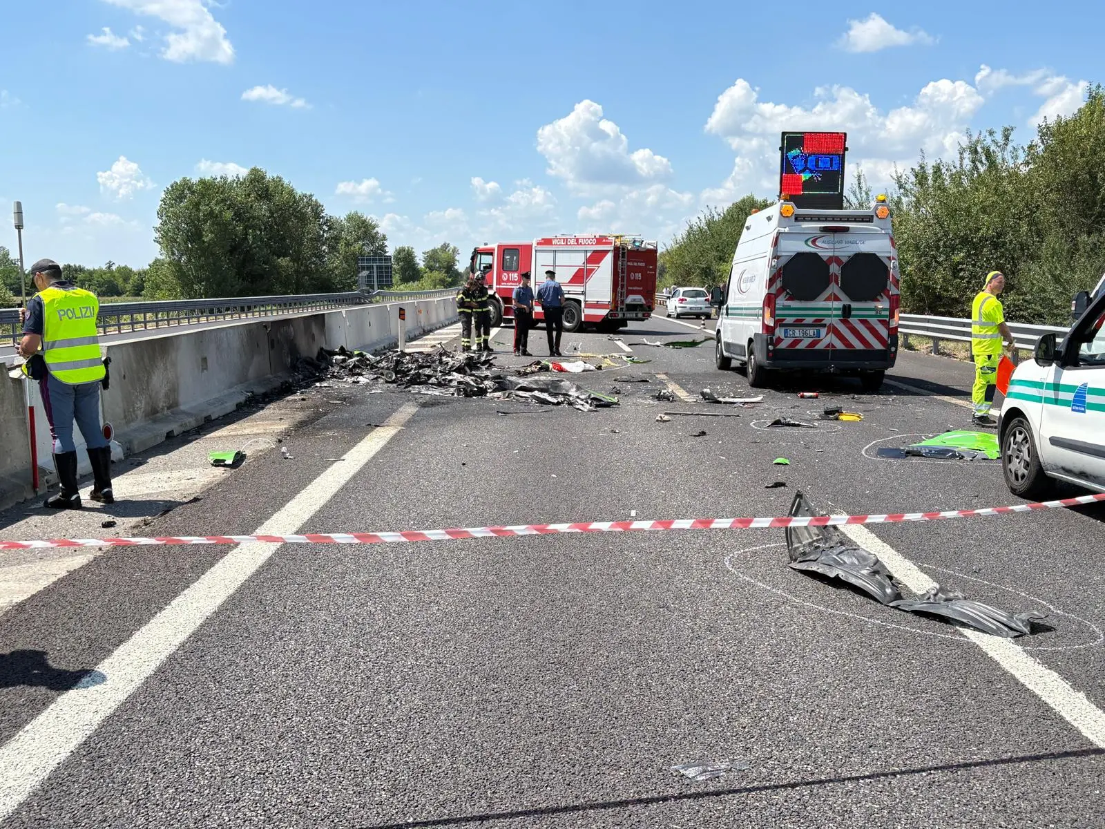 I resti dell'ultraleggero precipitato sulla Corda Molle