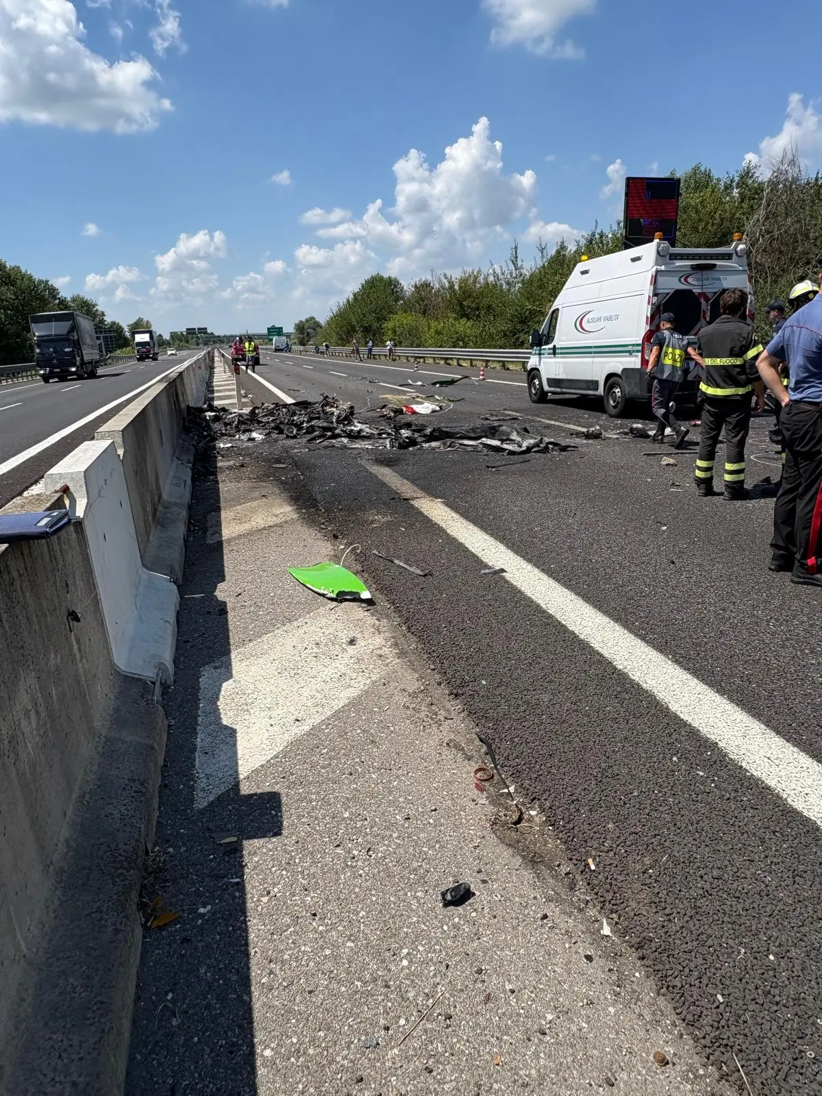 I resti dell'ultraleggero precipitato sulla Corda Molle