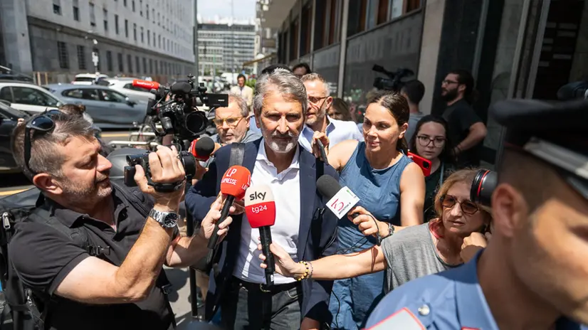 Giancarlo Tancredi esce dal tribunale di Milano dopo interrogatorio, Milano, 23 Luglio 2025, Ansa/Andrea Fasani