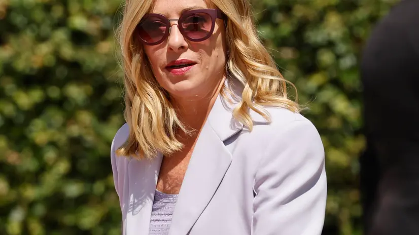 Italian Prime Minister Giorgia Meloni before a meeting with Algerian President Abdelmadjid Tebboune during an Italy Algeria Summit, Rome 23 July 2025. ANSA/FABIO FRUSTACI