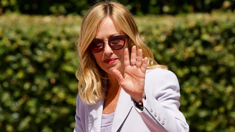Italian Prime Minister Giorgia Meloni before a meeting with Algerian President Abdelmadjid Tebboune during an Italy Algeria Summit, Rome 23 July 2025. ANSA/FABIO FRUSTACI
