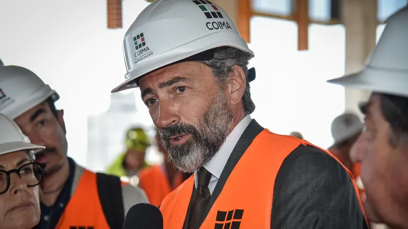 L’ad di Coima Manfredi Catella, visita al cantiere della torre “I Portali” della Coima a Porta Nuova via Melchiorre Gioia, Milano 17 Giugno 2024 ANSA/MATTEO CORNER