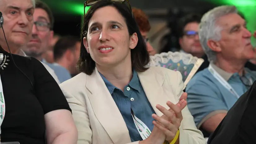 La segretaria del Pd, Elly Schlein, nel corso del XX Congresso Confederale della CISL a Roma, 16 luglio 2025. ANSA/MAURIZIO BRAMBATTI