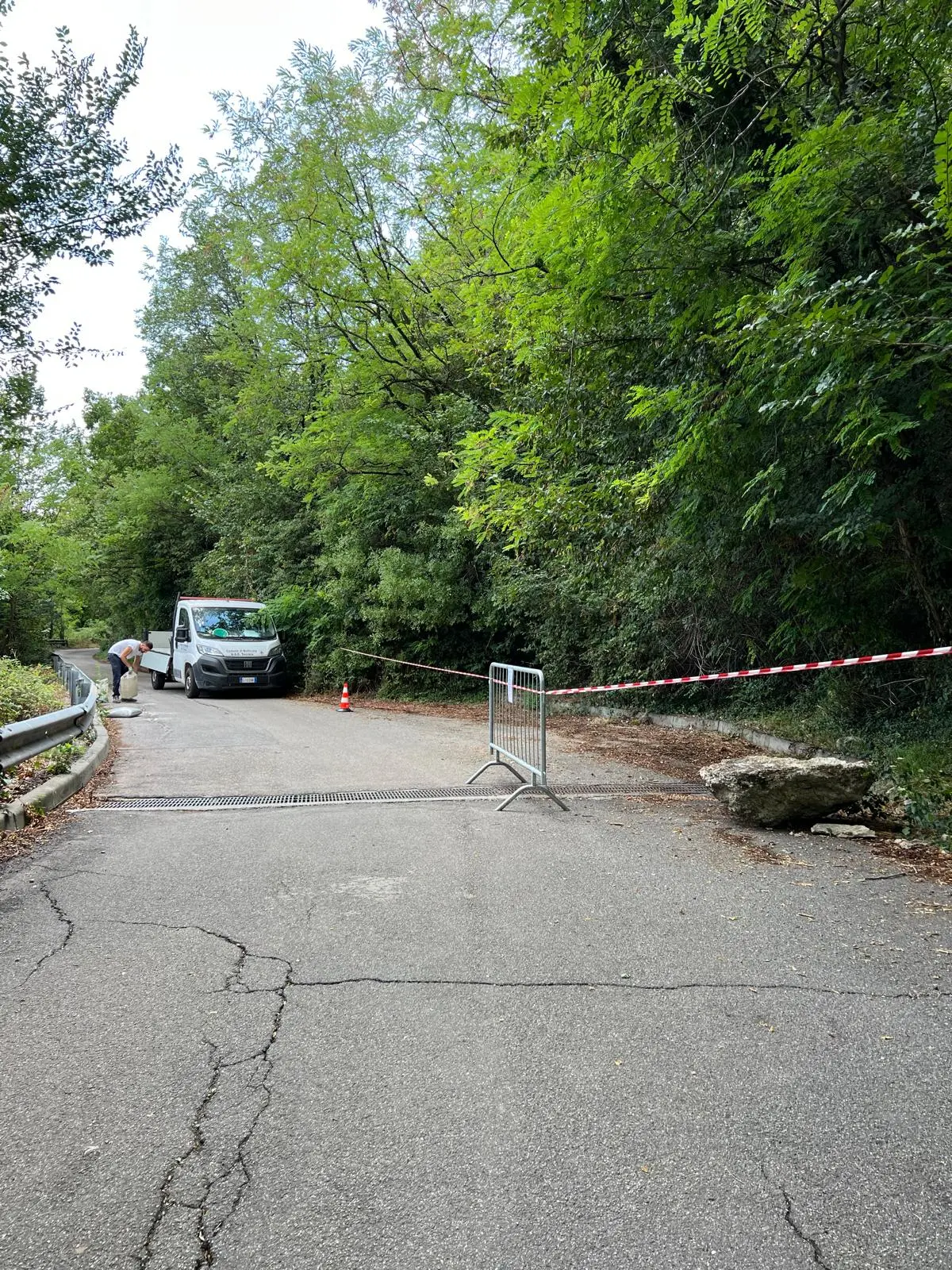 Il masso che ha bloccato la circolazione