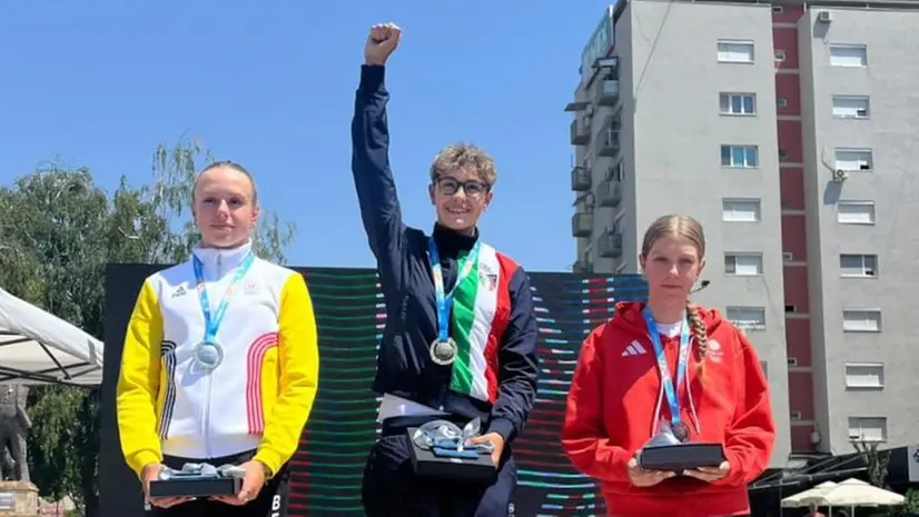 Il podio con Anna Bonassi
