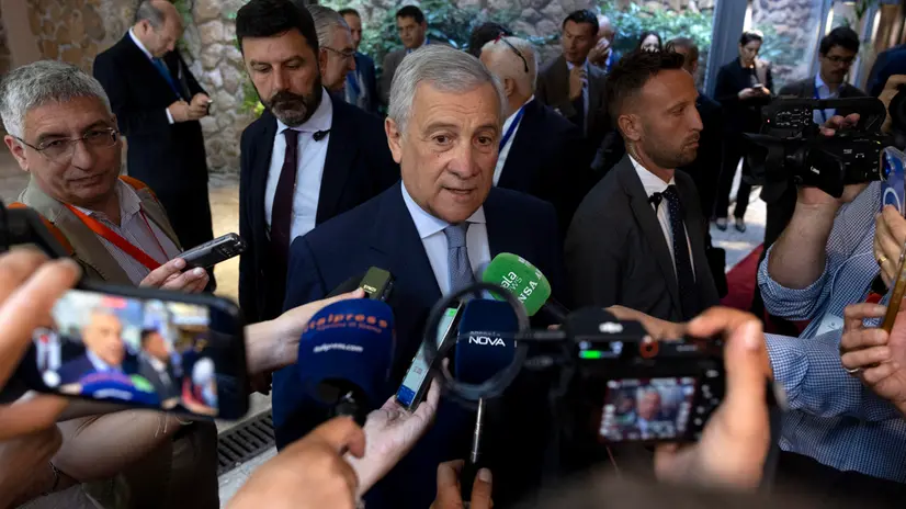 Il ministro degli esteri Antonio Tajani, al forum imprenditoriale Italia-Algeri. Roma, 23 luglio 2025 ANSA/MASSIMO PERCOSSI