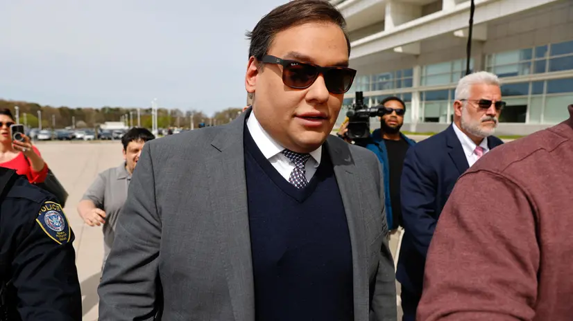 epa12054549 Former Republican Congressman from New York George Santos arrives at the Federal Court in Islip, New York, USA, 25 April 2025. Santos is facing sentencing after he pleaded guilty to wire fraud and identity theft in August 2024, for which prosecutors are seeking a seven year sentence. EPA/PETER FOLEY