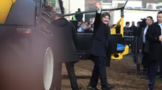 epa12264330 Argentine President Javier Milei waves at the 137th International Livestock, Agriculture, and Industry Exhibition in Buenos Aires, Argentina, 26 July 2025. Milei announced a reduction in export duties on meat, soybeans, corn, sunflower seeds, and sorghum in an effort to quell the complaints that have been mounting in recent weeks from that productive sector. EPA/JUAN IGNACIO RONCORONI