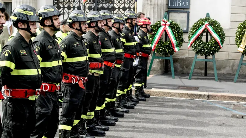 Cerimonia ufficiale a 32 anni dalla strage mafiosa di via Palestro in cui morirono cinque persone a Milano, 27 luglio 2025. ANSA/MOURAD BALTI TOUATI
