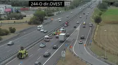 L'incidente in A4 ripreso dalle webcam
