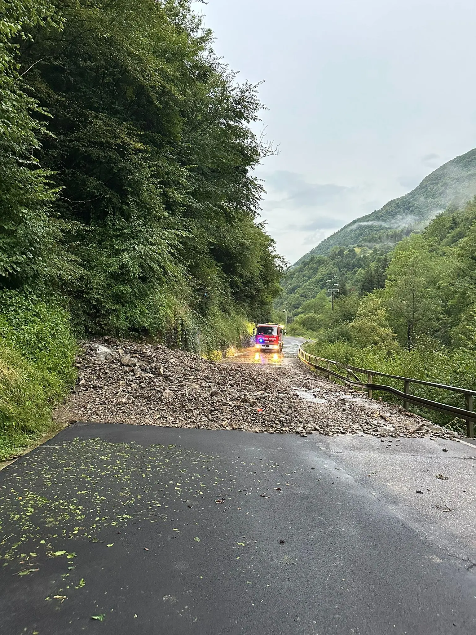 Frane sulla Sp55 tra Vestone e Pertica Bassa