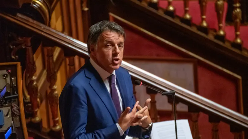 Matteo Renzi interviene, durante la votazione per la riforma della separazione della carriere della Magistratura ed il disegno di legge che introduce il reato di femminicidio. Roma 22 luglio 2025. ANSA / FEDERICO PERRUOLO