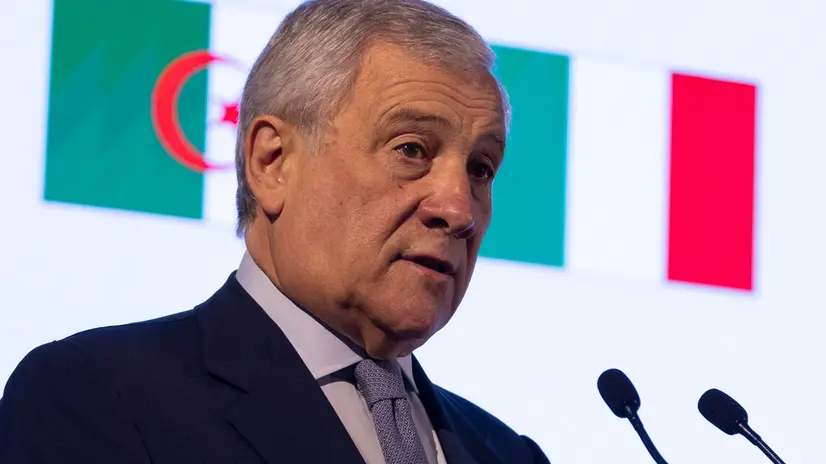 Il ministro degli esteri Antonio Tajani, al forum imprenditoriale Italia-Algeri. Roma, 23 luglio 2025 ANSA/MASSIMO PERCOSSI