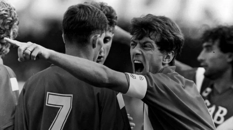 La grinta di Sergio Domini, qui con la fascia di capitano al braccio - © www.giornaledibrescia.it
