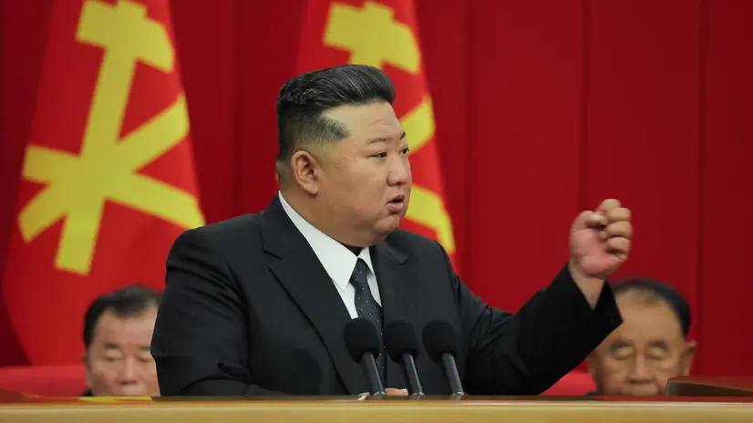 epa12193791 An undated photo released by the official North Korean Central News Agency (KCNA) on 24 June 2025 shows North Korean leader Kim Jong Un (C) speaking at the 12th plenary meeting of the eighth Central Committee of the ruling Workers' Party of Korea (WPK) in Pyongyang, North Korea. According to KCNA, the meeting was held from 21 to 23 June. EPA/KCNA EDITORIAL USE ONLY
