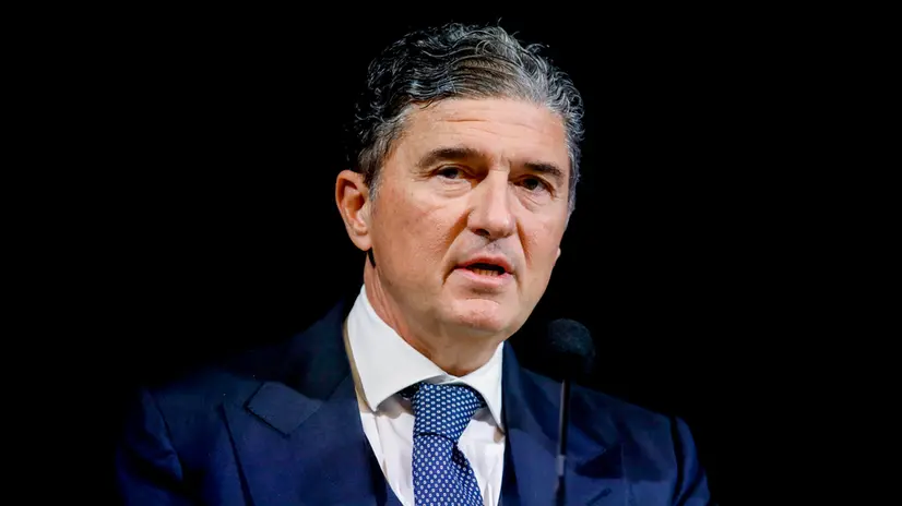 Il presidente Fondazione Fiera Milano Enrico Pazzali l'assemblea generale Assimpredil Ance presso il teatro Lirico a Milano, 25 settembre 2023.ANSA/MOURAD BALTI TOUATI