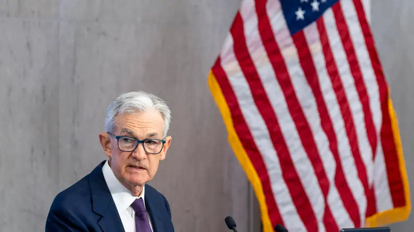 epa12102541 Chair of the US Federal Reserve Jerome Powell delivers opening remarks during the Thomas Laubach Research Conference at the Federal Reserve in Washington, DC, USA, 15 May 2025. Chairman Powell has been targeted by US President Donald J. Trump, who is calling for the Federal Reserve to start cutting rates. EPA/SHAWN THEW