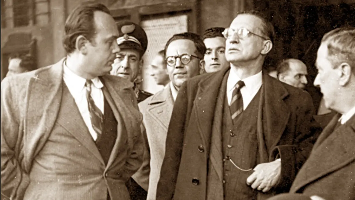 Alcide De Gasperi e il sindaco Bruno Boni - © www.giornaledibrescia.it