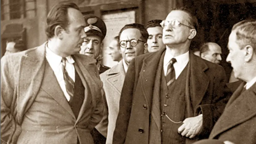 Alcide De Gasperi e il sindaco Bruno Boni - © www.giornaledibrescia.it