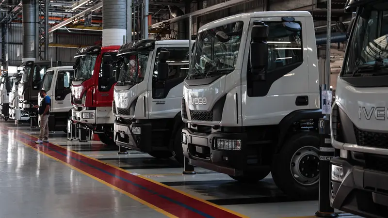 Alcuni modelli Iveco prodotti nello stabilimento bresciano del gruppo