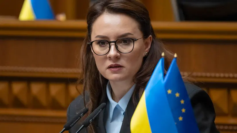 epa12242575 Ukraine Minister of Economy Yulia Svyrydenko addressing the Ukrainian Parliament in Kyiv, Ukraine, 17 July 2025. The Ukrainian Parliament appointed Yulia Svyrydenko, the First Deputy Prime Minister of Ukraine and Minister of Economy, as the new Prime Minister of Ukraine on 17 July 2025, following the resignation of Denys Shmyhal from his post at a meeting on 16 July 2025. EPA/ANDRII NESTERENKO