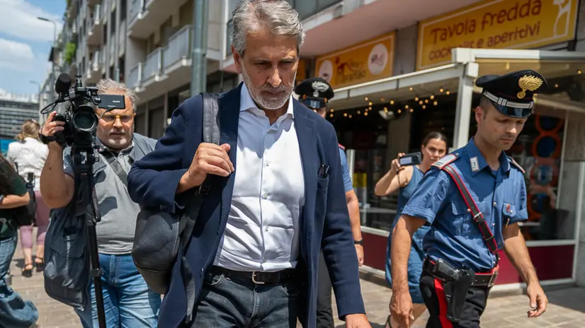 Giancarlo Tancredi esce dal tribunale di Milano dopo interrogatorio, Milano, 23 Luglio 2025, Ansa/Andrea Fasani