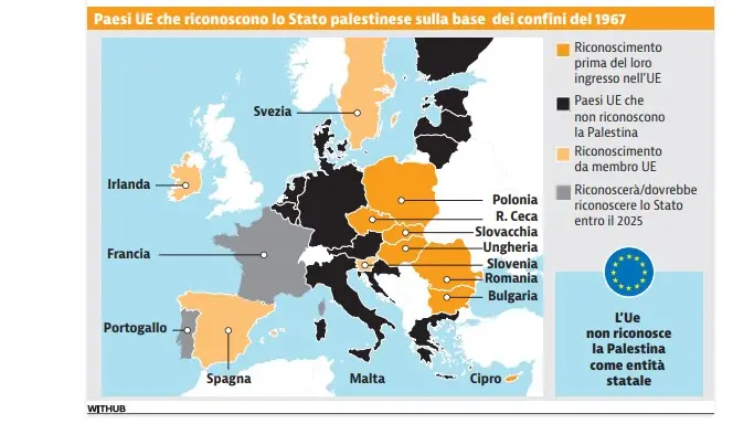 I Paesi Ue che riconosco lo Stato di Palestina